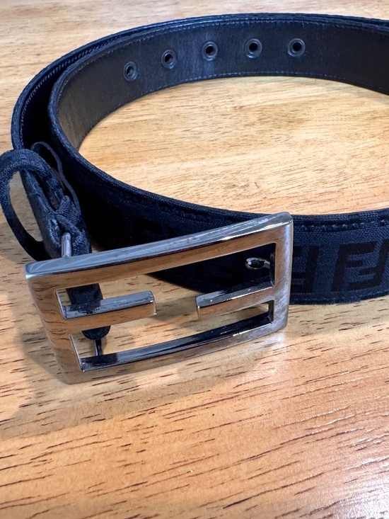 Unisex Fendi Zucca Canvas & Leather Belt, Size 36/90 NWOT main image 6
